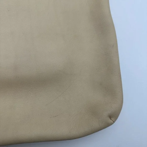 VINTAGE COACH LARGE BEIGE/CREAM LEATHER SLIM SHOULDER BAG #9406 USA